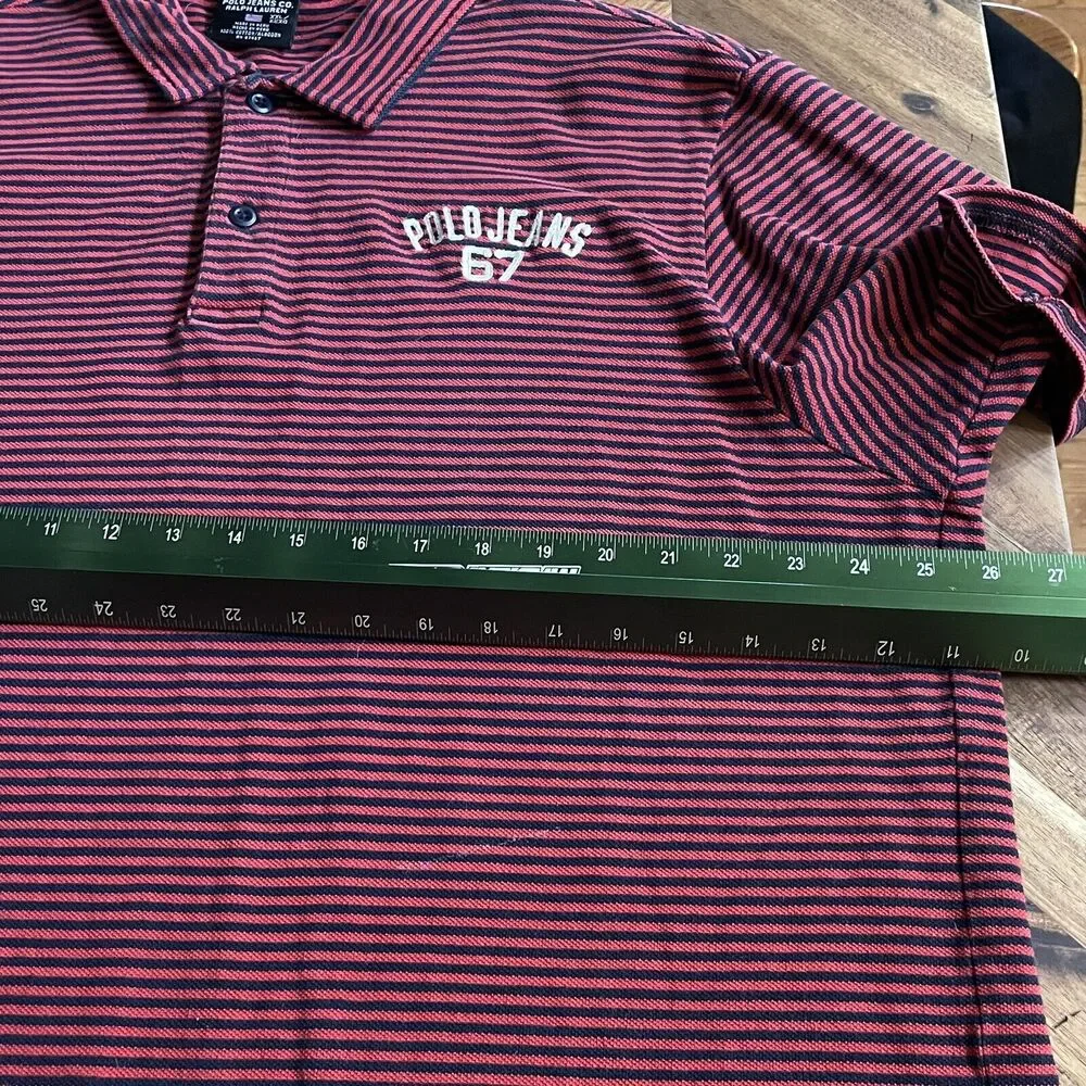 Polo Ralph Lauren Polo Jeans Co Shirt Polo Striped Vintage Mens‎ XXL